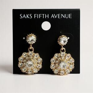 Gold Floral Cluster Drop Earrings – Saks Fifth Avenue - NEW